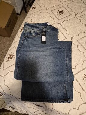Fashion Nova Women Wide Leg Blue Denim Jeans
